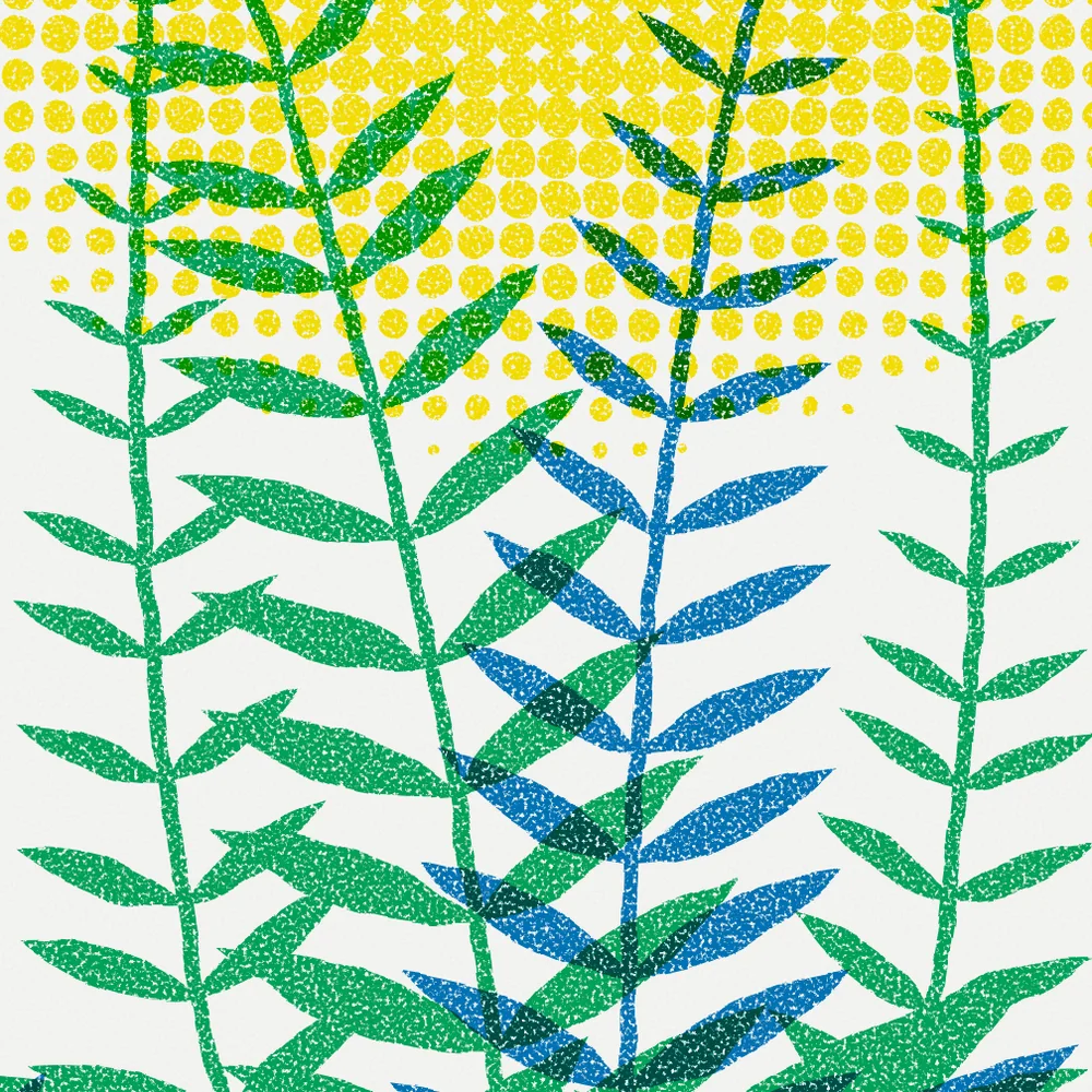 Close up of the ink on Ferns.