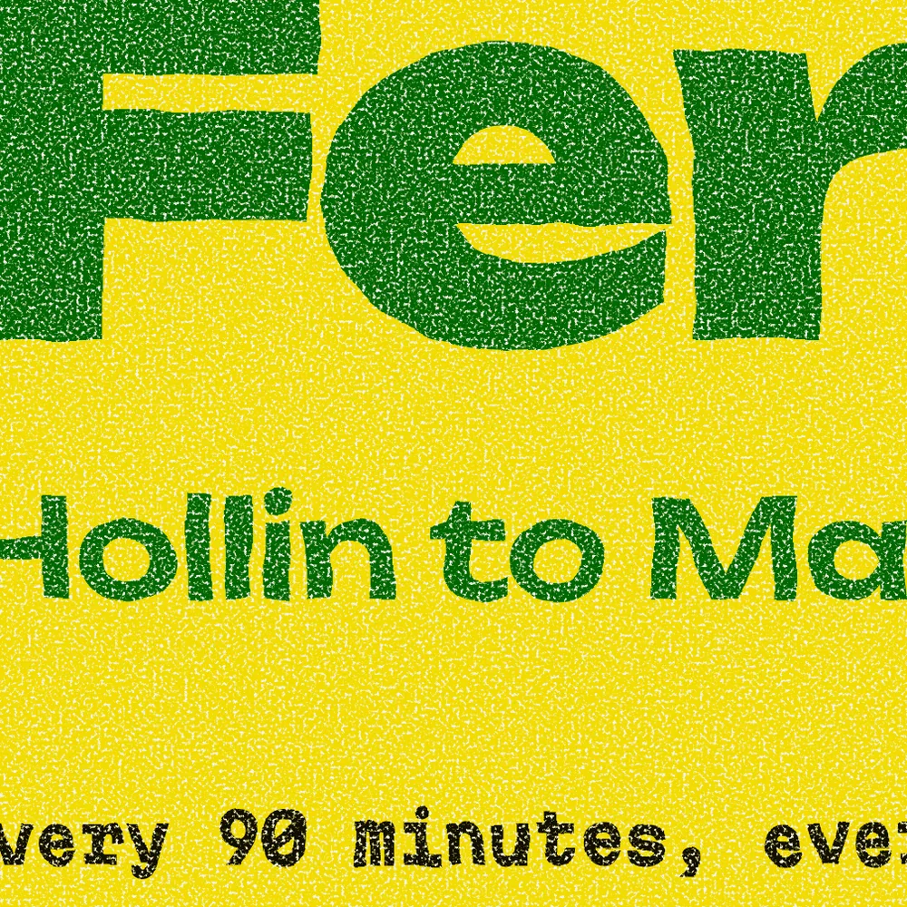 Close up of the ink on Ferry timetable poster.