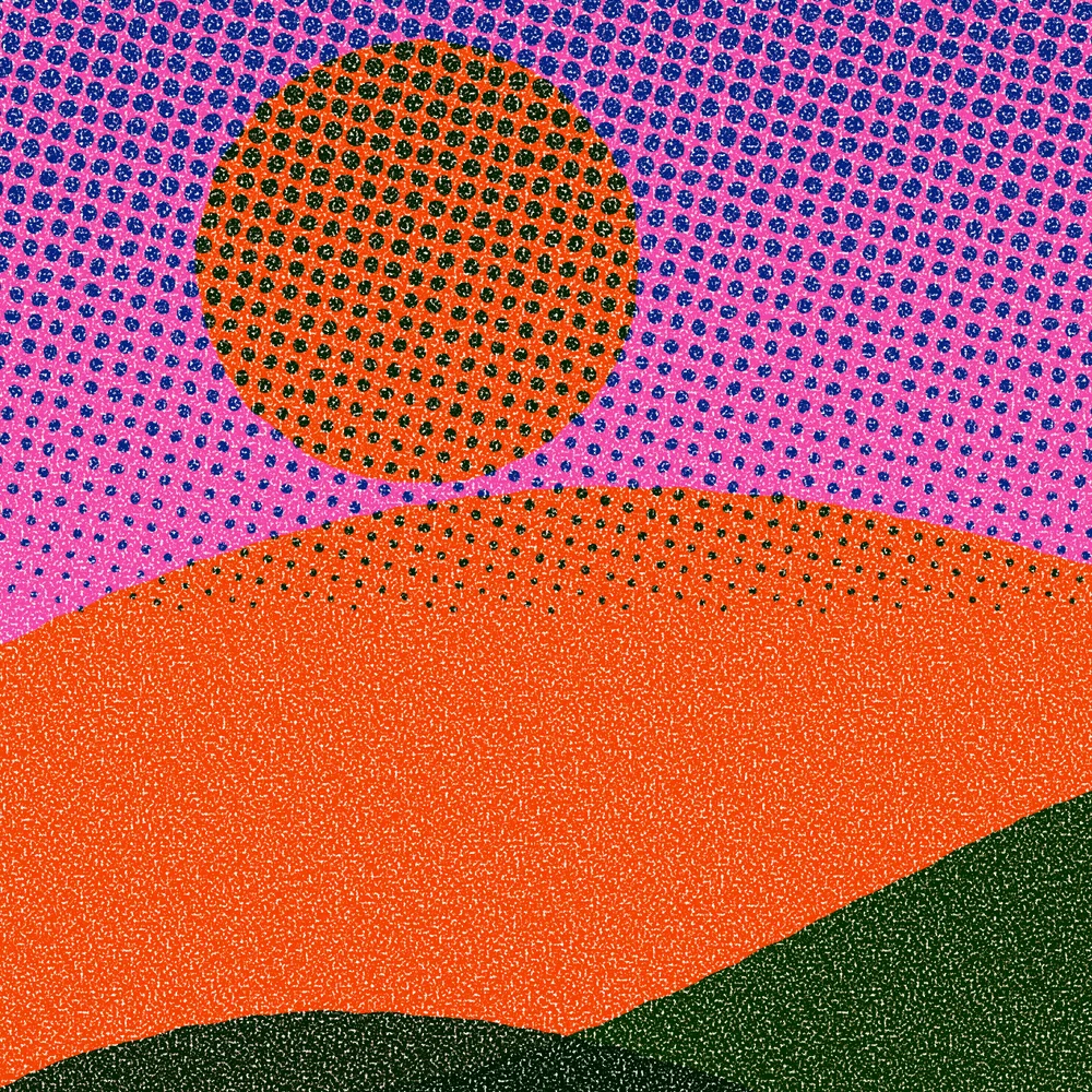 Close up of the ink on Hills in June.