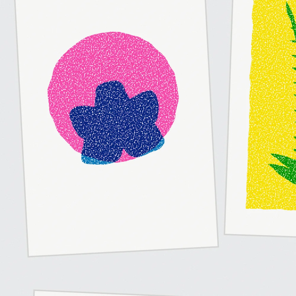 Close up of the ink on Leaf cards, pack of six.