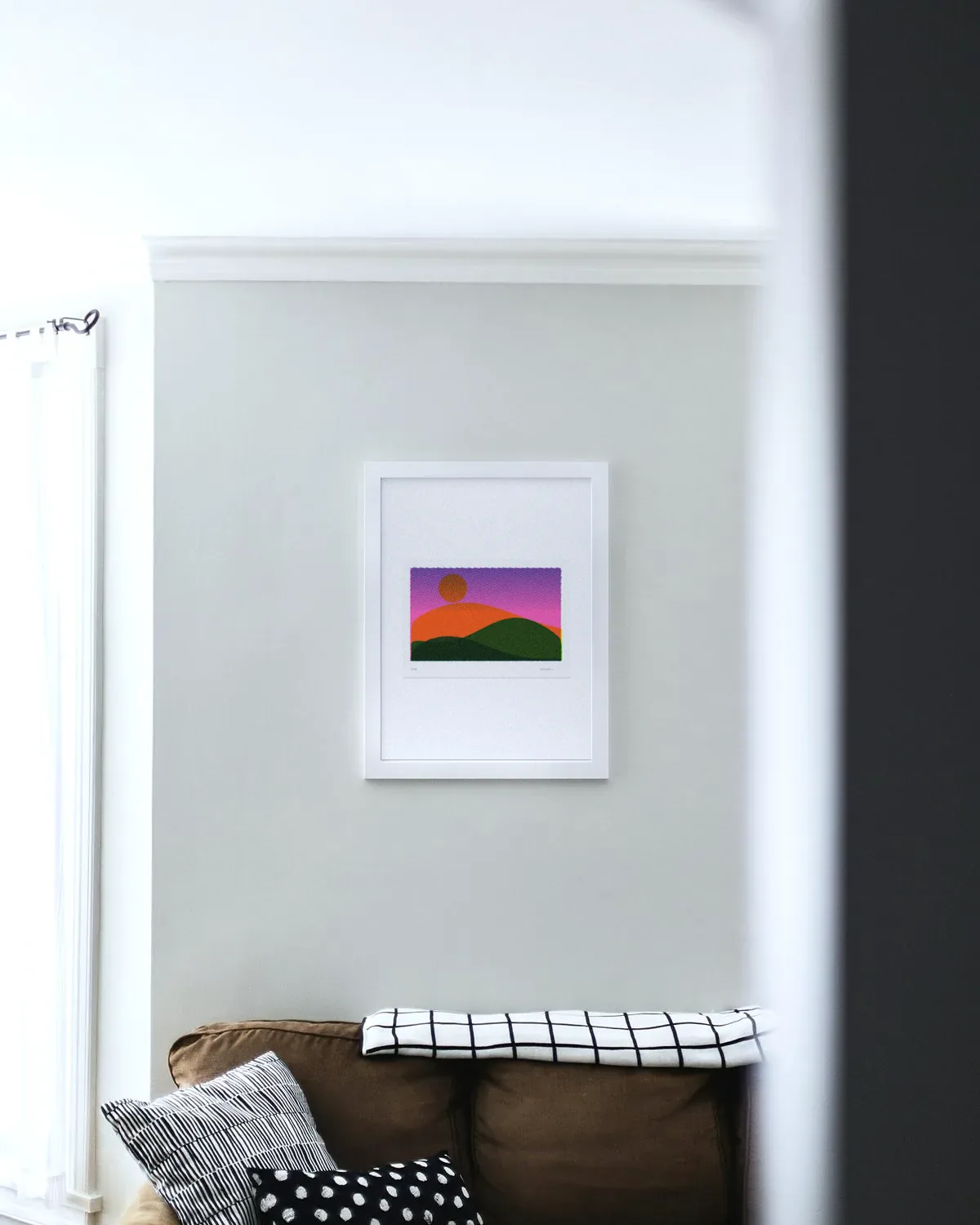 Hills in June in A3 with a white frame and mount.