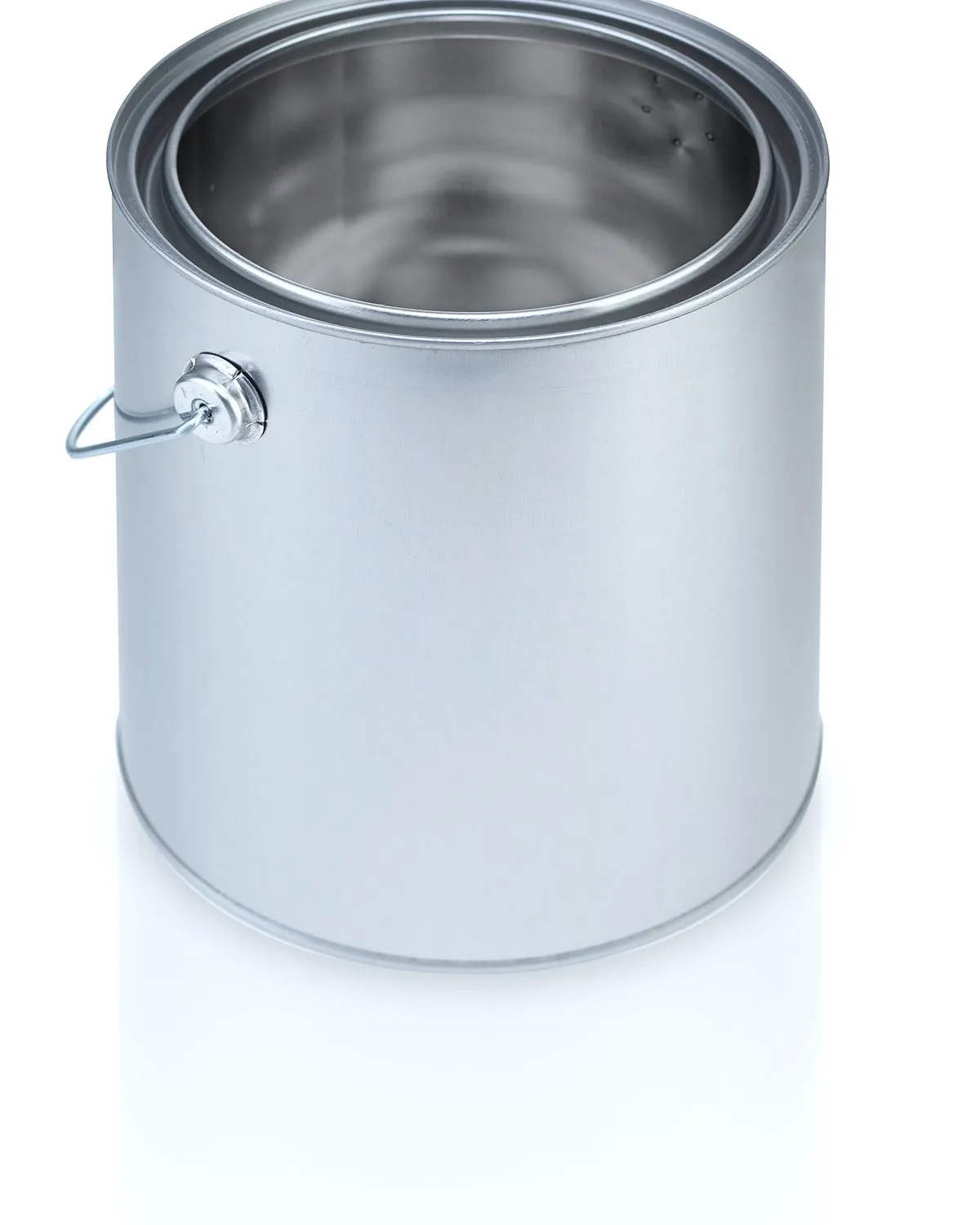 A sealed tin with a wire handle.