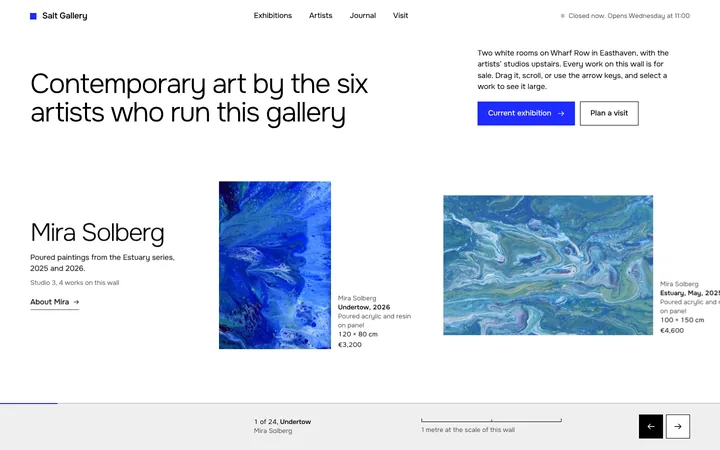 Home page of the Salt Gallery example site